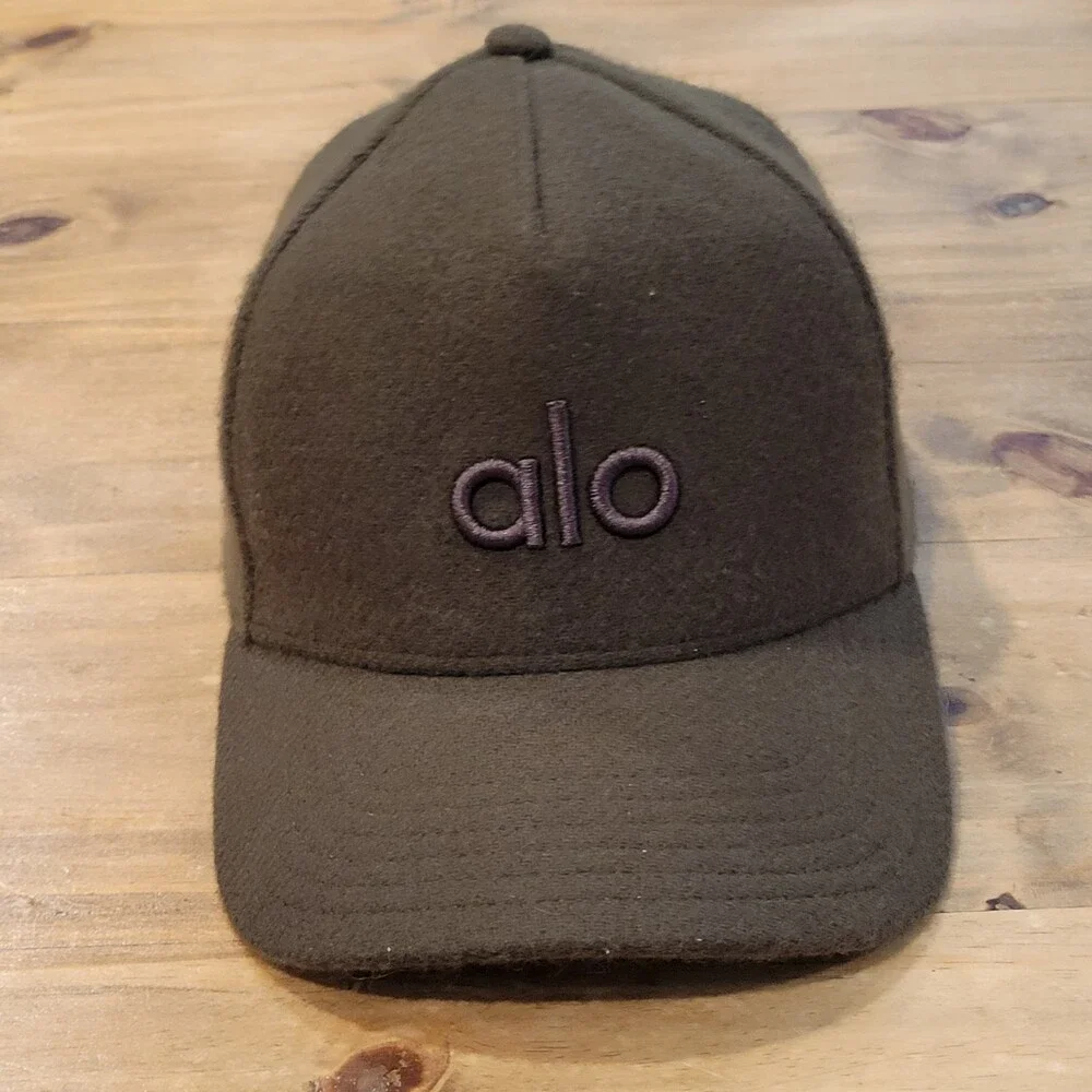 Alo Hat Cap Brown Strap Back Wool Nylon Cashmere Blend One Size District